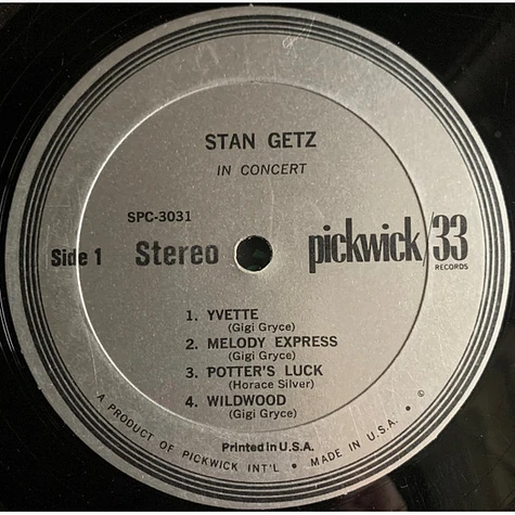Stan Getz - Stan Getz In Concert