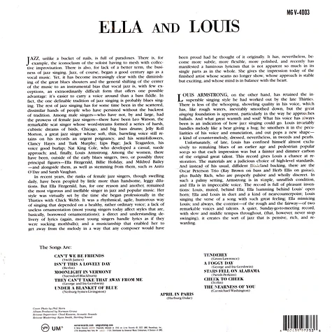Ella Fitzgerald & Louis Armstrong - Ella & Louis Acoustic Sounds Vinyl Edition