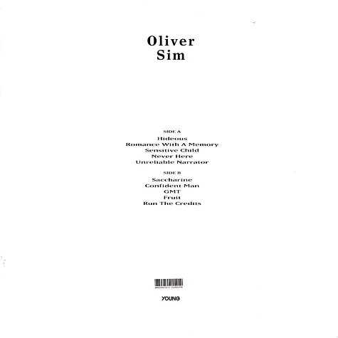 Oliver Sim of The xx - Hideous Bastard Crystal Clear Vinyl Edition