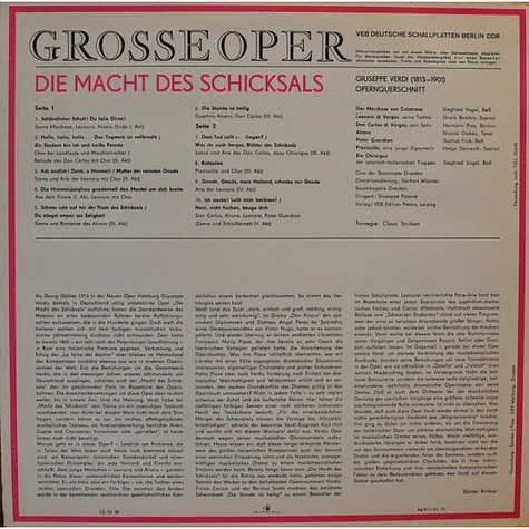 Giuseppe Verdi, Staatskapelle Dresden, Giuseppe Patanè - Die Macht Des Schicksals - Opernquerschnitt
