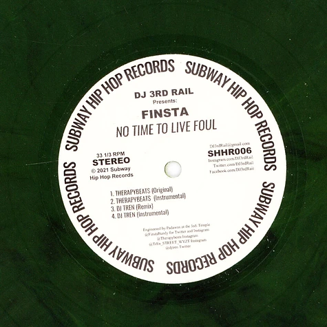 DJ 3rd Rail & Finsta - No Time To Live Foul / Outta Da Dark Jade W/ Splatter Vinyl Edition