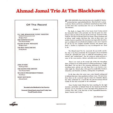 Ahmad Jamal Trio - At The Blackhawk