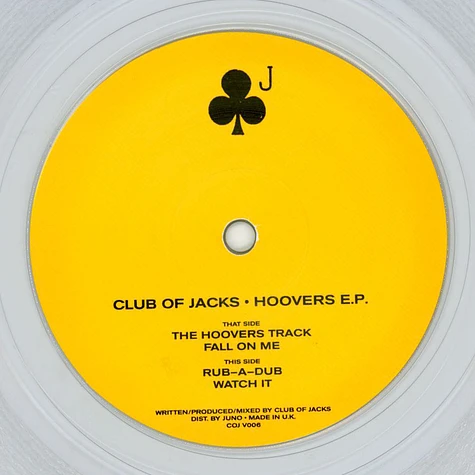 Club Of Jacks - Hoovers Ep Clear Vinyl Edtion