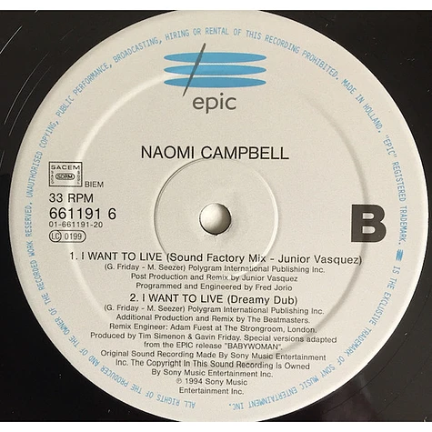 Naomi Campbell - I Want To Live