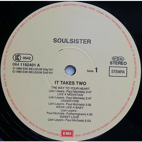 Soulsister - It Takes Two