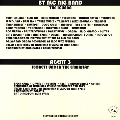 Agent 3 / Bt Alc Big Band - The Iguana / Secrets From Below The Embassy