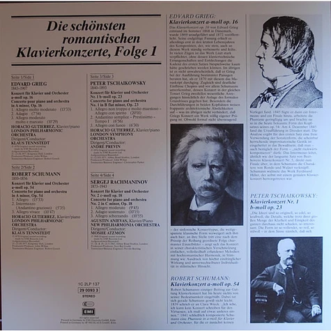 Robert Schumann • Pyotr Ilyich Tchaikovsky • Edvard Grieg • Sergei Vasilyevich Rachmaninoff - Die Schönsten Romantischen Klavierkonzerte
