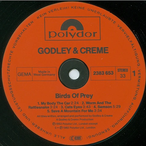 Godley & Creme - Birds Of Prey