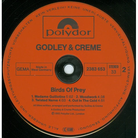 Godley & Creme - Birds Of Prey