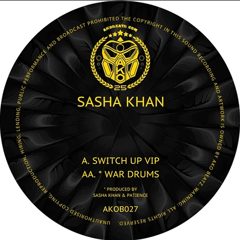 Sasha Khan - Switch Up Vip / War Drums Yellow Vinyl Edition