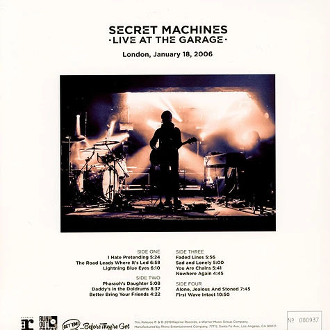 Secret Machines - Live At The Garage 1 & 18 & 2006 Rog Ltd.Edition