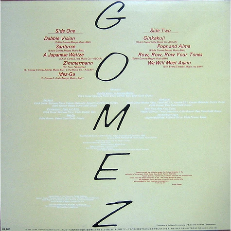 Eddie Gomez Featuring Chick Corea And Steve Gadd - Gomez