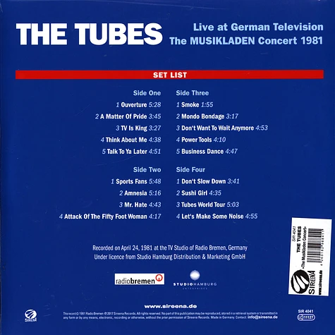 The Tubes - The Musikladen Concert 1981 Colored Vinyl Edition