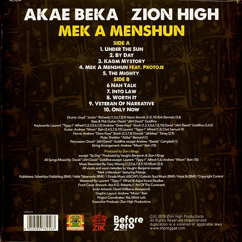 Akae Beka & Zion High - Mek A Menshun