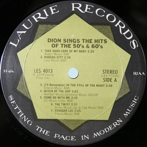 Dion - Dion Sings The Hits Of The 50's & 60's