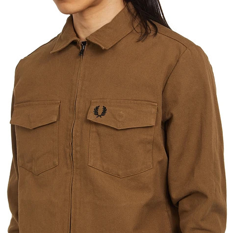 Fred Perry - Heavy Twill Overshirt (Shaded Stone) | HHV