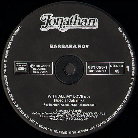 Barbara Roy - With All My Love (Special Dub Mix)