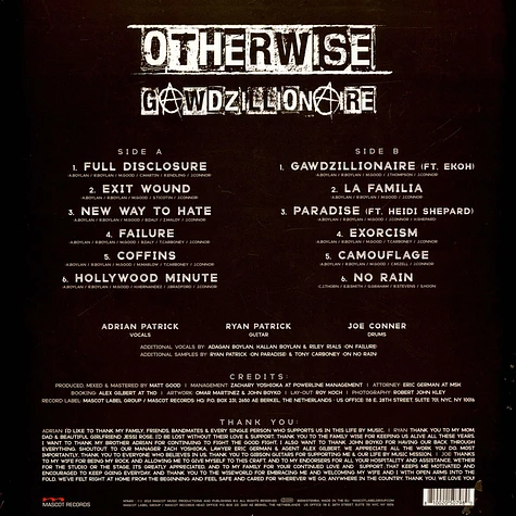 Otherwise - Gawdzillionaire Red Transparent Vinyl Edition