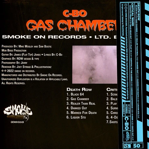 C-Bo - Gas Chamber Blue Obi Black Vinyl Edition