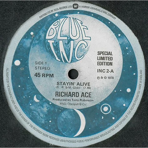 Richard Ace - Stayin' Alive / If I Can't Have You
