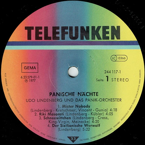 Udo Lindenberg Und Das Panikorchester - Panische Nächte