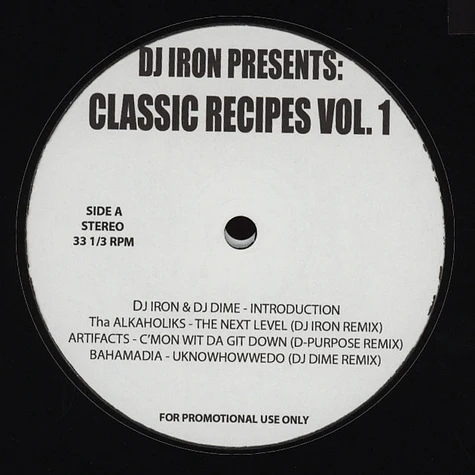 DJ Iron - Dj Iron Presents: 'Classic Recipes Vol.1'