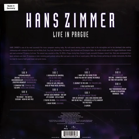 Hans Zimmer - Live In Prague Ltd. White - 4 Vinyl