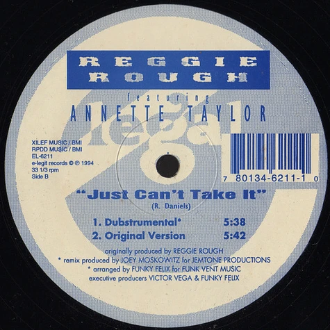 Reggie Rough Featuring Annette Taylor - Just Can't Take It