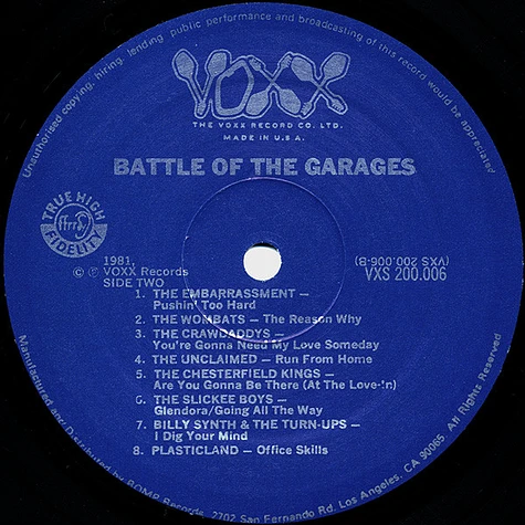 V.A. - Battle Of The Garages