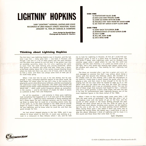 Lightnin' Hopkins - Lightnin' Hopkins Clear Vinyl Edtion