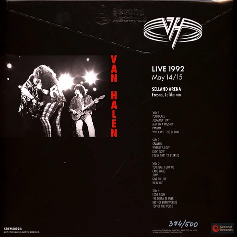 Van Halen - Live At Selland Arena Fresno 1992 Red/White Splatter Vinyl Edition