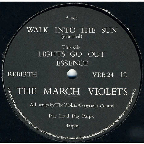The March Violets - Walk Into The Sun