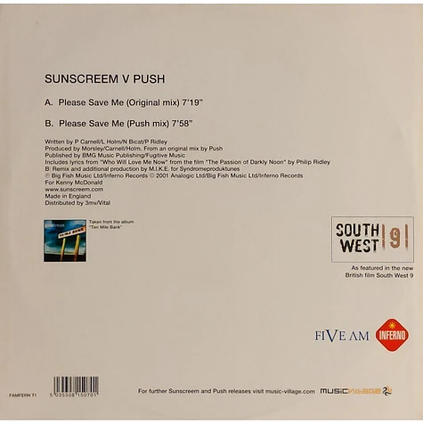 Sunscreem V Push - Please Save Me