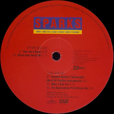 Sparks - When I Kiss You (I Hear Charlie Parker Playing)