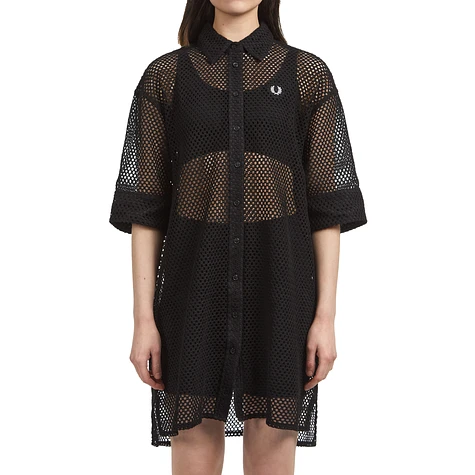 Fred Perry - Open-Knit Shirt Dress
