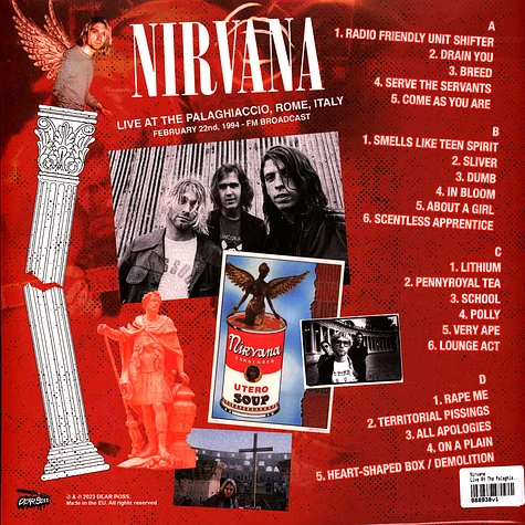 Nirvana - Live At The Palaghiaccio Rome 1994 Black Vinyl Edition