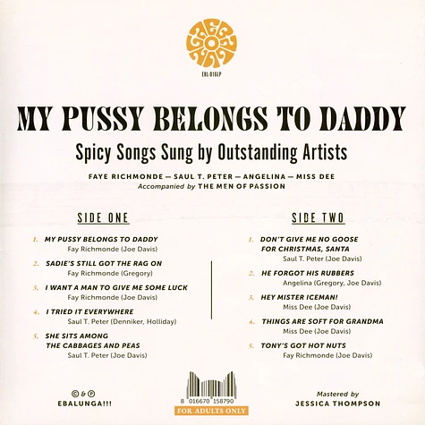 V.A. - My Pussy Belongs To Daddy Black Vinyl Edition