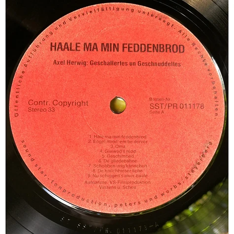 Axel Herwig - Hale Moh Mim Feddenbrod (Geschnuddeltes & Geschallertes)