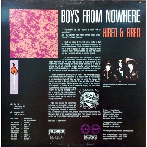 Boys From Nowhere - Hired & Fired