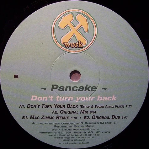 Pancake - Don't Turn Your Back (Remixes)