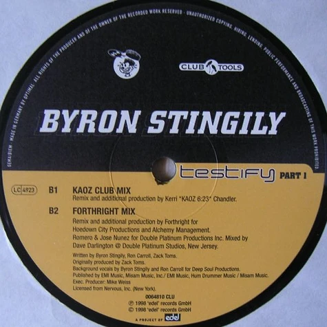 Byron Stingily - Testify (Part 1)