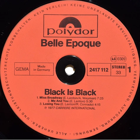 Belle Epoque - Black Is Black