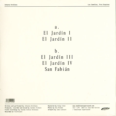 Johanna Orellana - Las Camelias, Tres Esquinas White Vinyl Edition