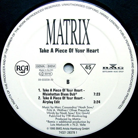 Matrix - Take A Piece Of Your Heart