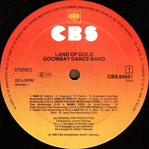 Goombay Dance Band - Land Of Gold