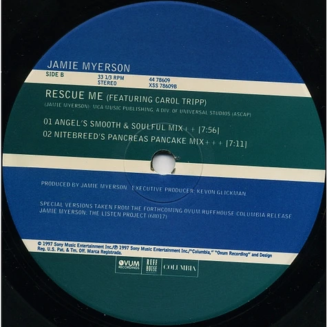 Jamie Myerson Featuring Carol Tripp - Rescue Me