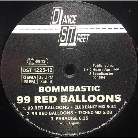 Bommbastic - 99 Luftballons / 99 Red Balloons (German & English Dance-Remixes)
