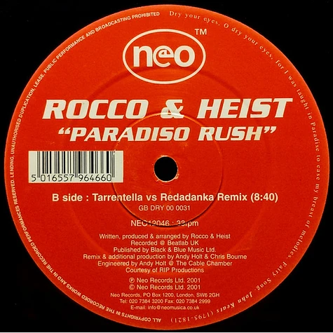 Rocco & Heist - Paradiso Rush