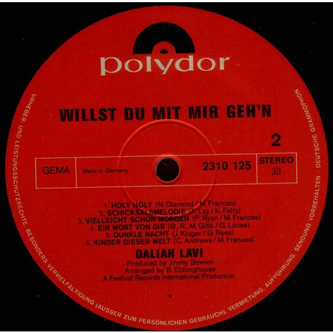 Daliah Lavi - Willst Du Mit Mir Geh'n