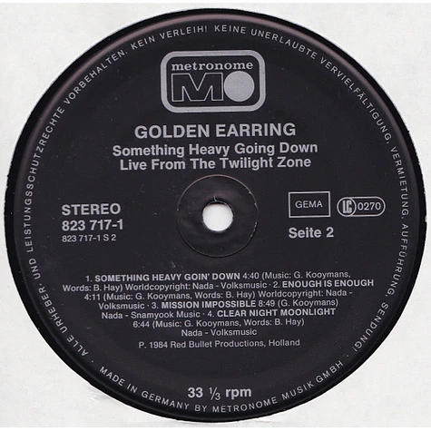Golden Earring - Something Heavy Going Down